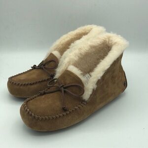 UGG Chestnut Alena Suede Sheepskin Slippers